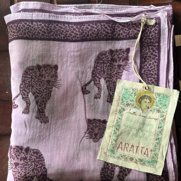 Aratta Silent Journey Cotton Cheetah Shawl NWT - Picture 5 of 5